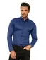 business overhemd Desoto blauw effen katoen slim fit