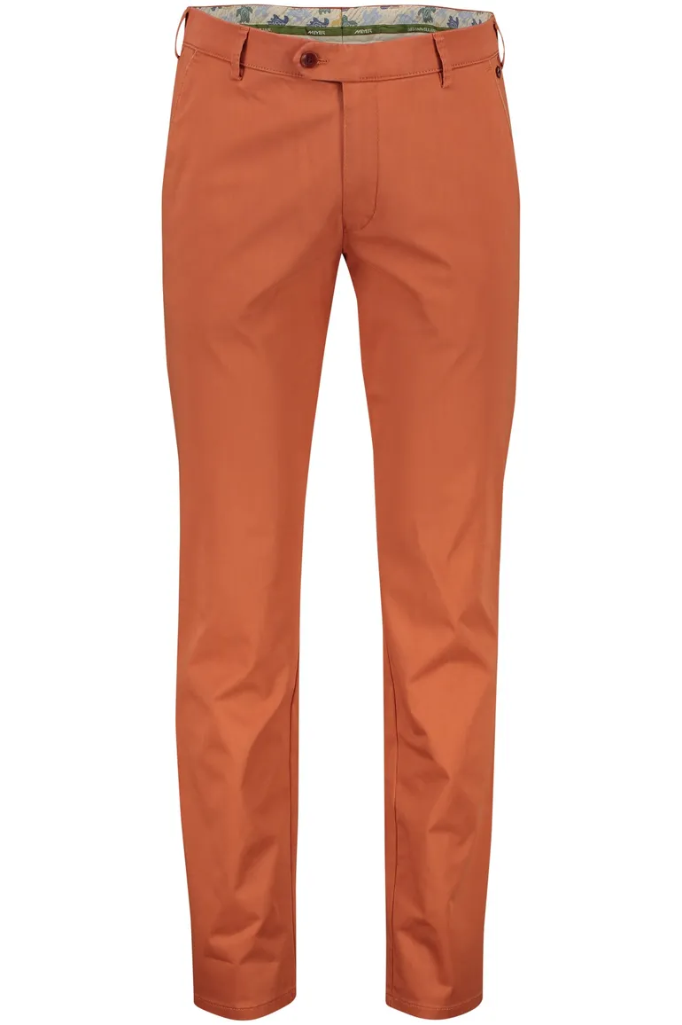 katoenen broek Meyer oranje effen katoen New York