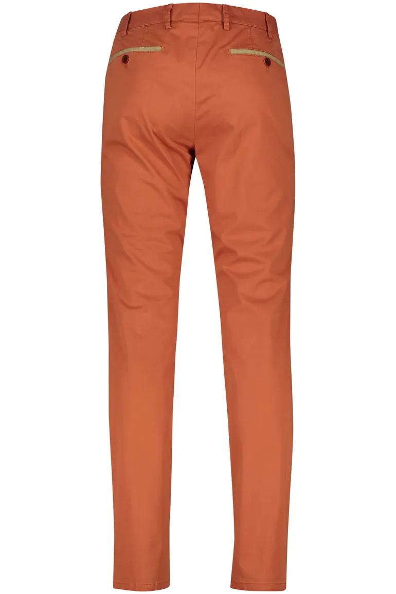 katoenen broek Meyer oranje effen katoen New York