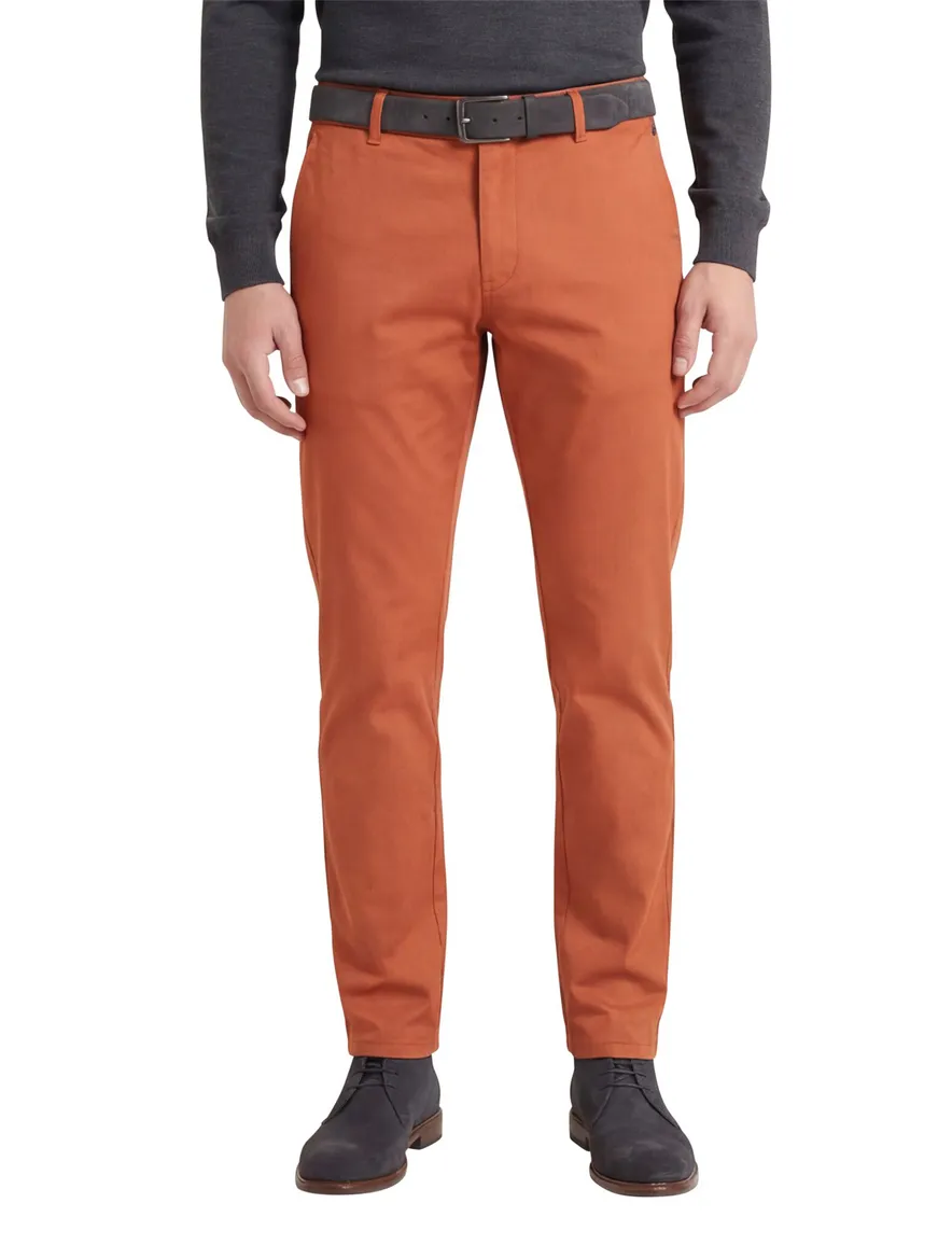katoenen broek Meyer oranje effen katoen New York