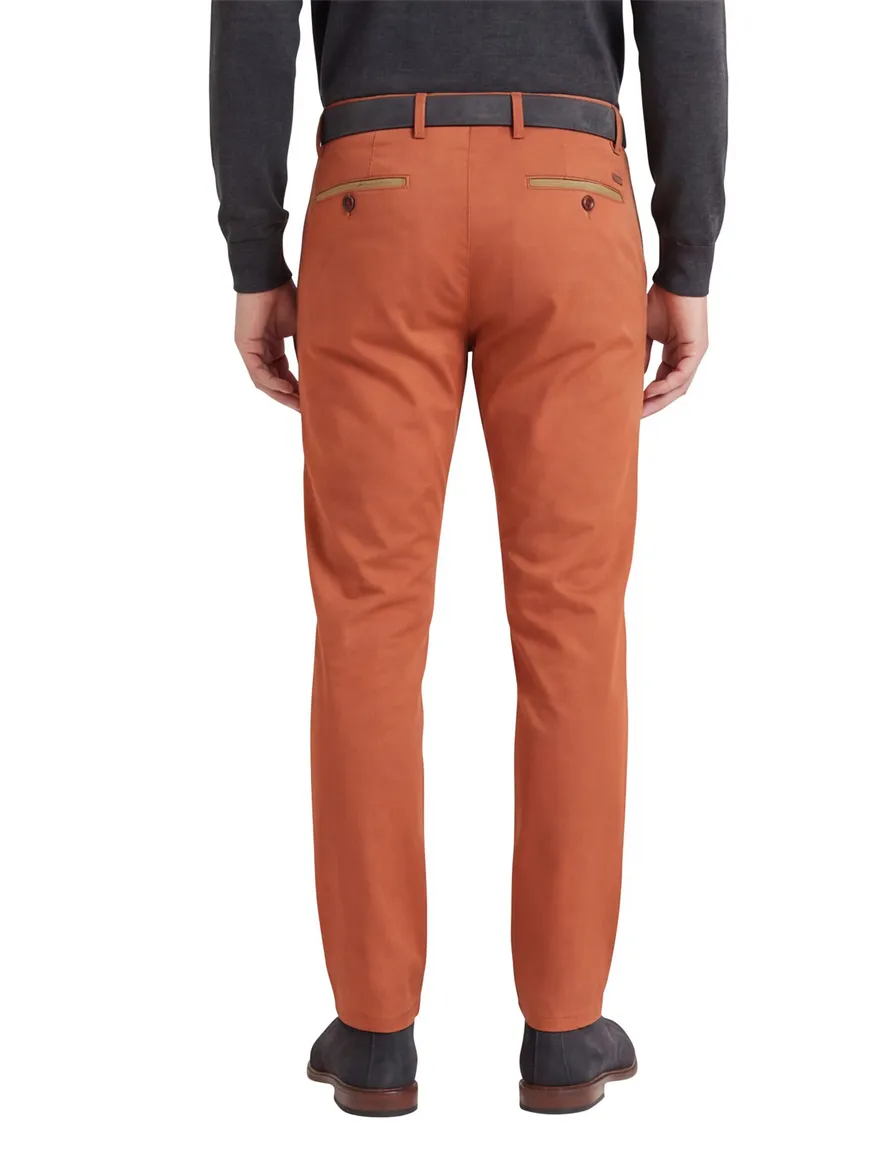 katoenen broek Meyer oranje effen katoen New York