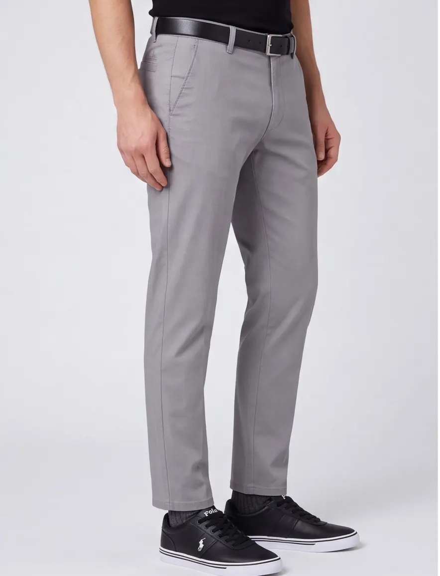 Meyer katoenen broek New York grijs effen New York