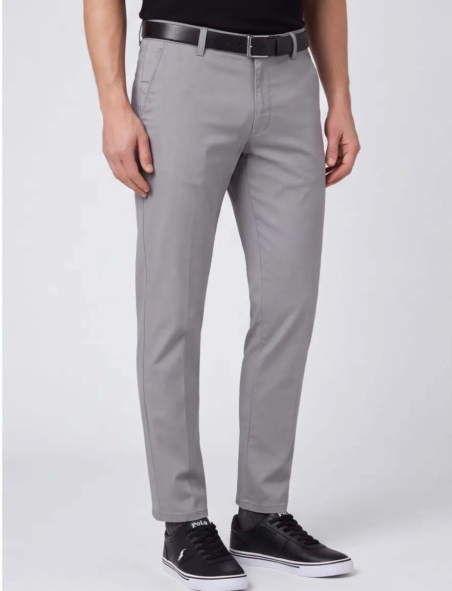 Meyer katoenen broek New York grijs effen New York