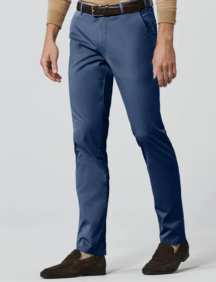 katoenen broek Meyer New York blauw
