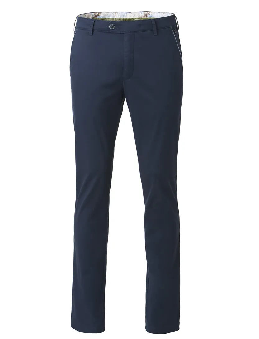 katoenen broek Meyer New York donkerblauw