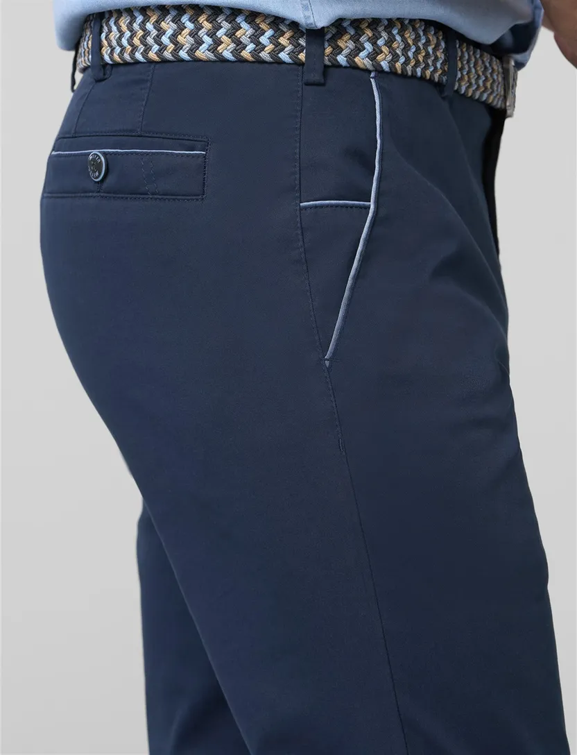 katoenen broek Meyer New York donkerblauw