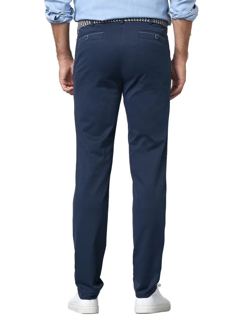katoenen broek Meyer New York donkerblauw