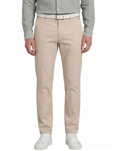 Meyer Effen beige Meyer katoenen broek katoen