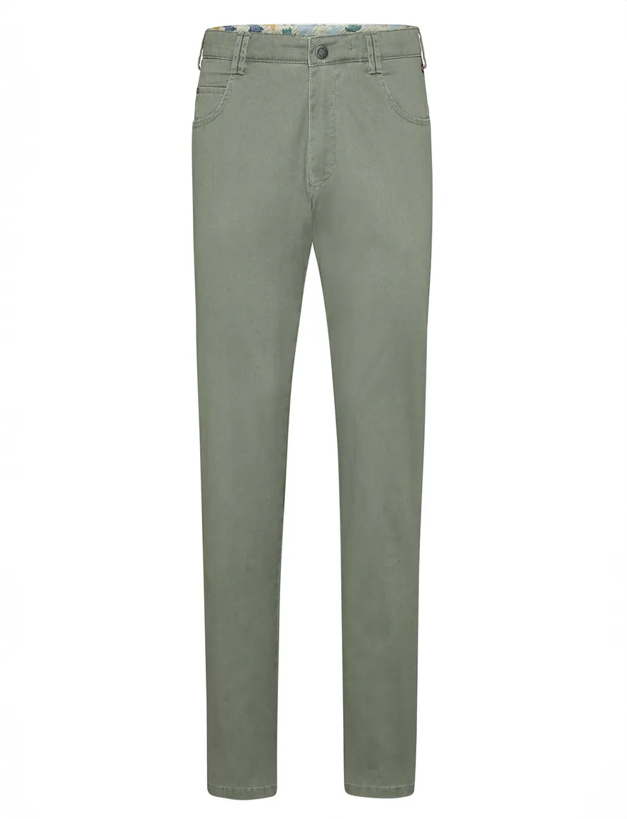 Meyer Pantalon katoen groen chino