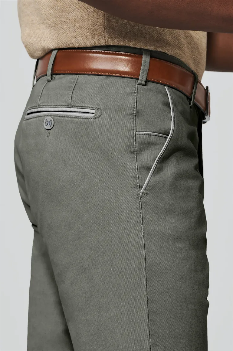 Meyer Pantalon katoen groen chino
