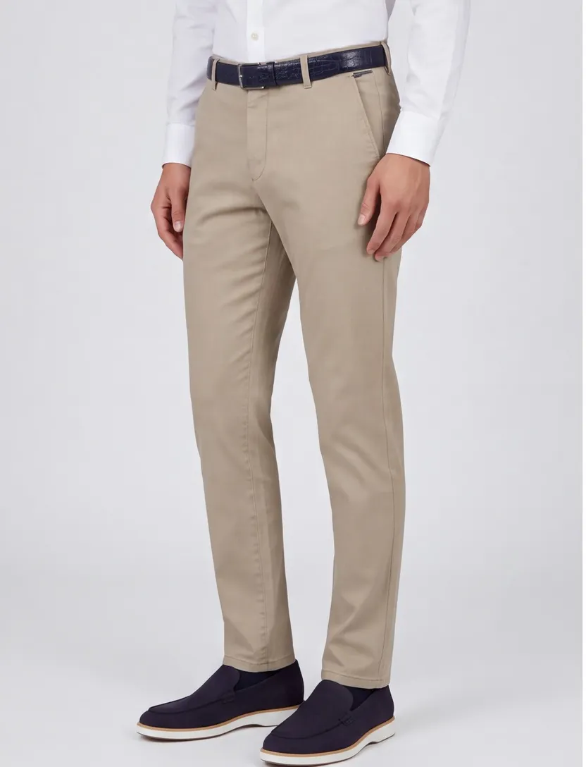 katoenen broek Meyer New York beige