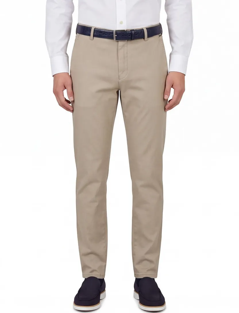 katoenen broek Meyer New York beige