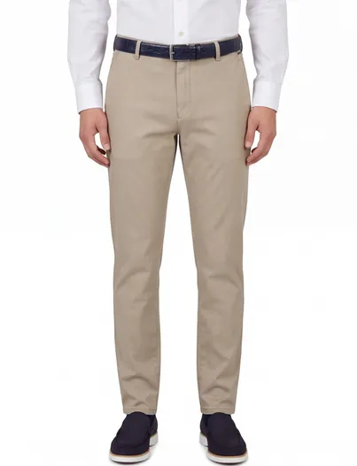 Meyer Meyer New York katoenen broek normale fit beige
