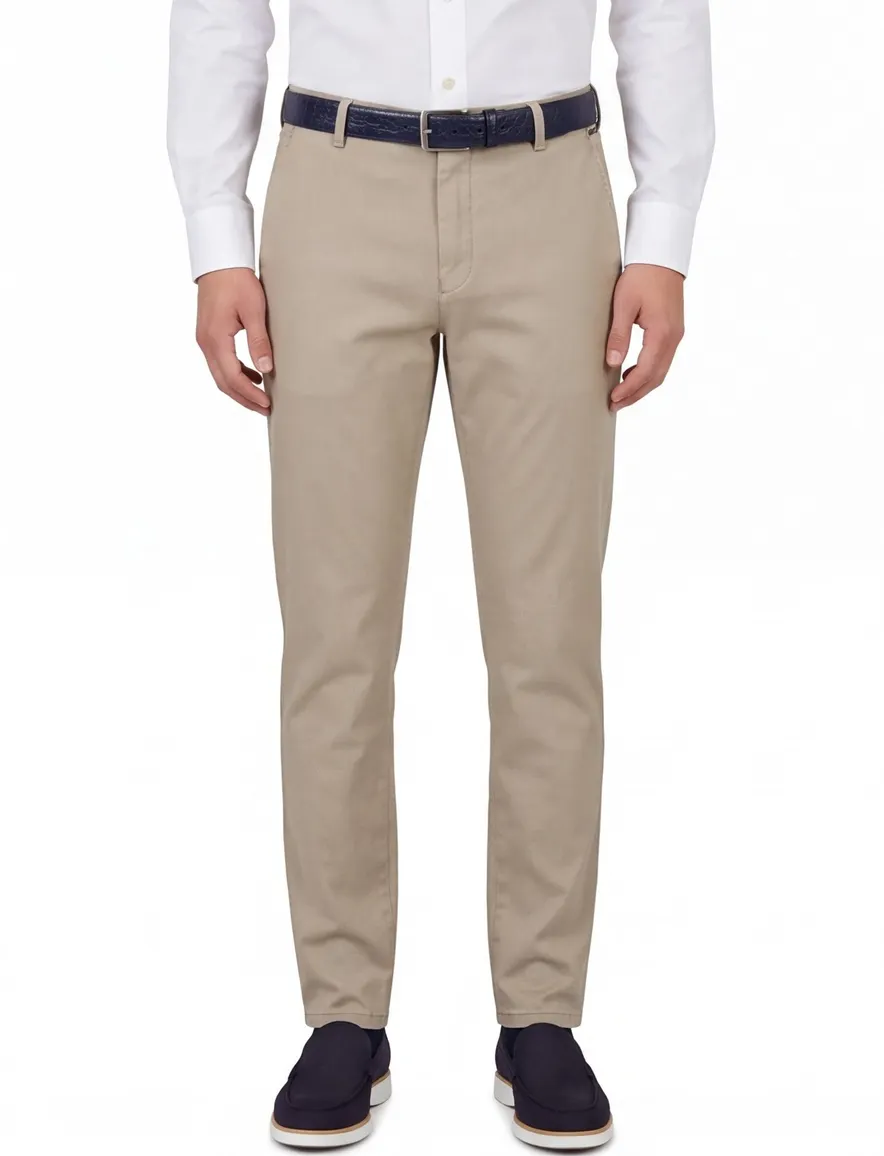 Meyer New York katoenen broek normale fit beige