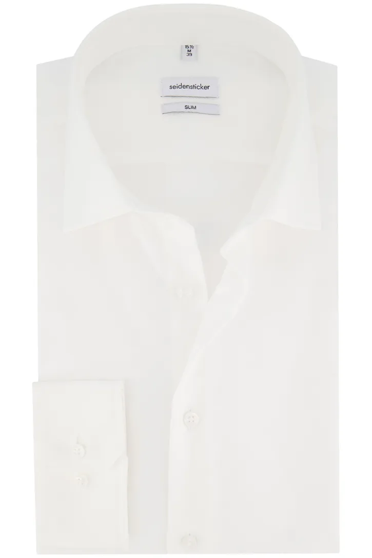 Seidensticker zakelijk overhemd Slim Fit wit effen katoen
