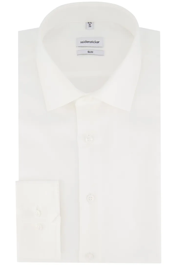 Seidensticker zakelijk overhemd Slim Fit wit effen katoen