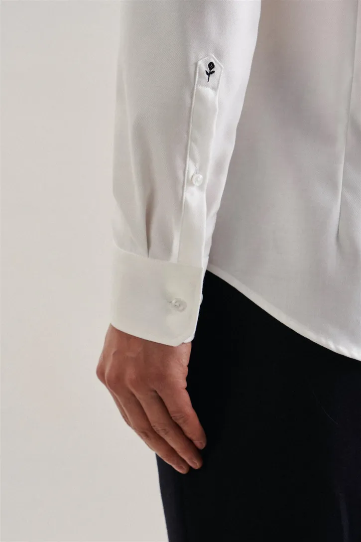 Seidensticker zakelijk overhemd Slim Fit wit effen katoen