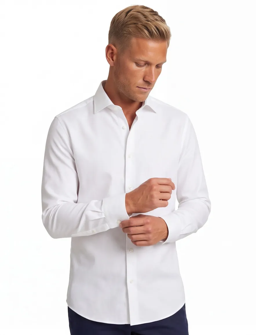 business overhemd Seidensticker Slim wit effen katoen slim fit
