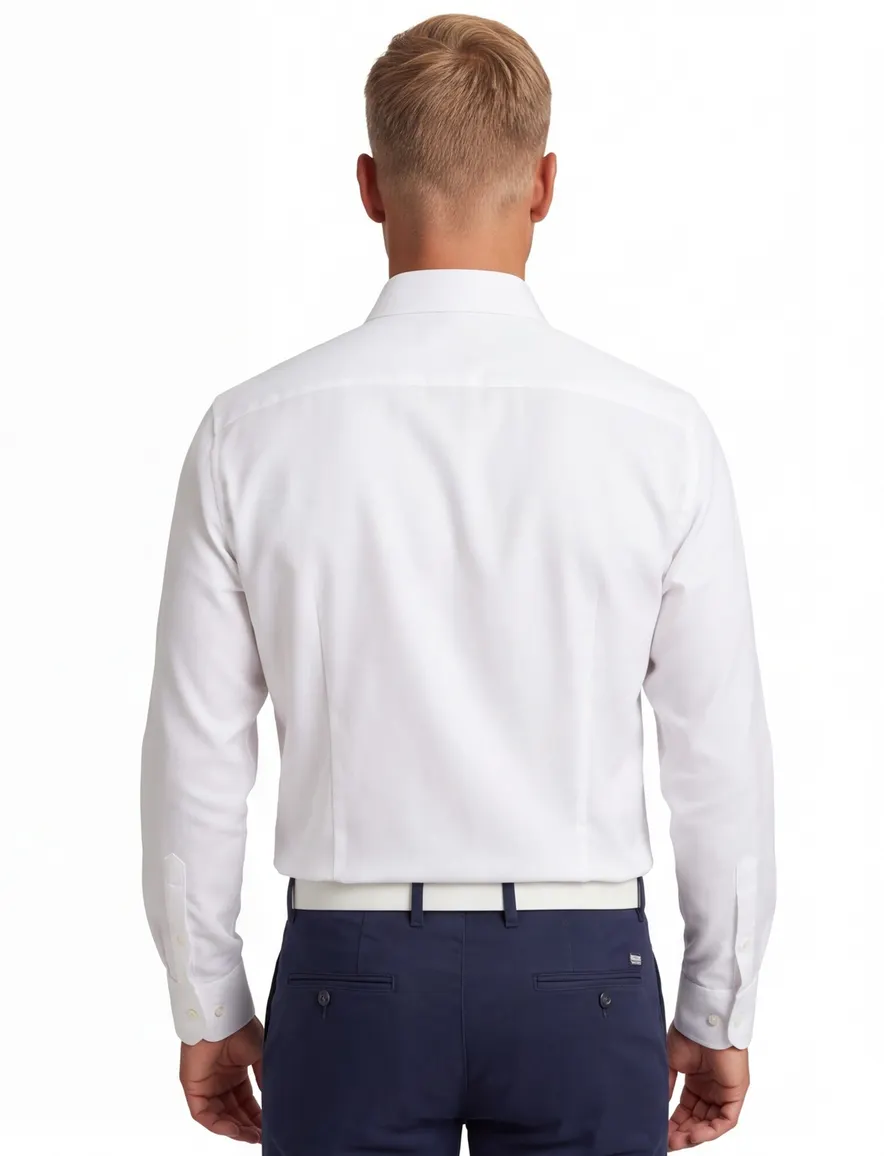 business overhemd Seidensticker Slim wit effen katoen slim fit