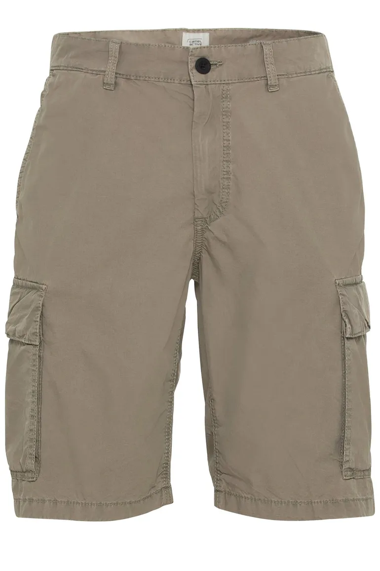 Camel Active cargo korte broek bruin effen katoen