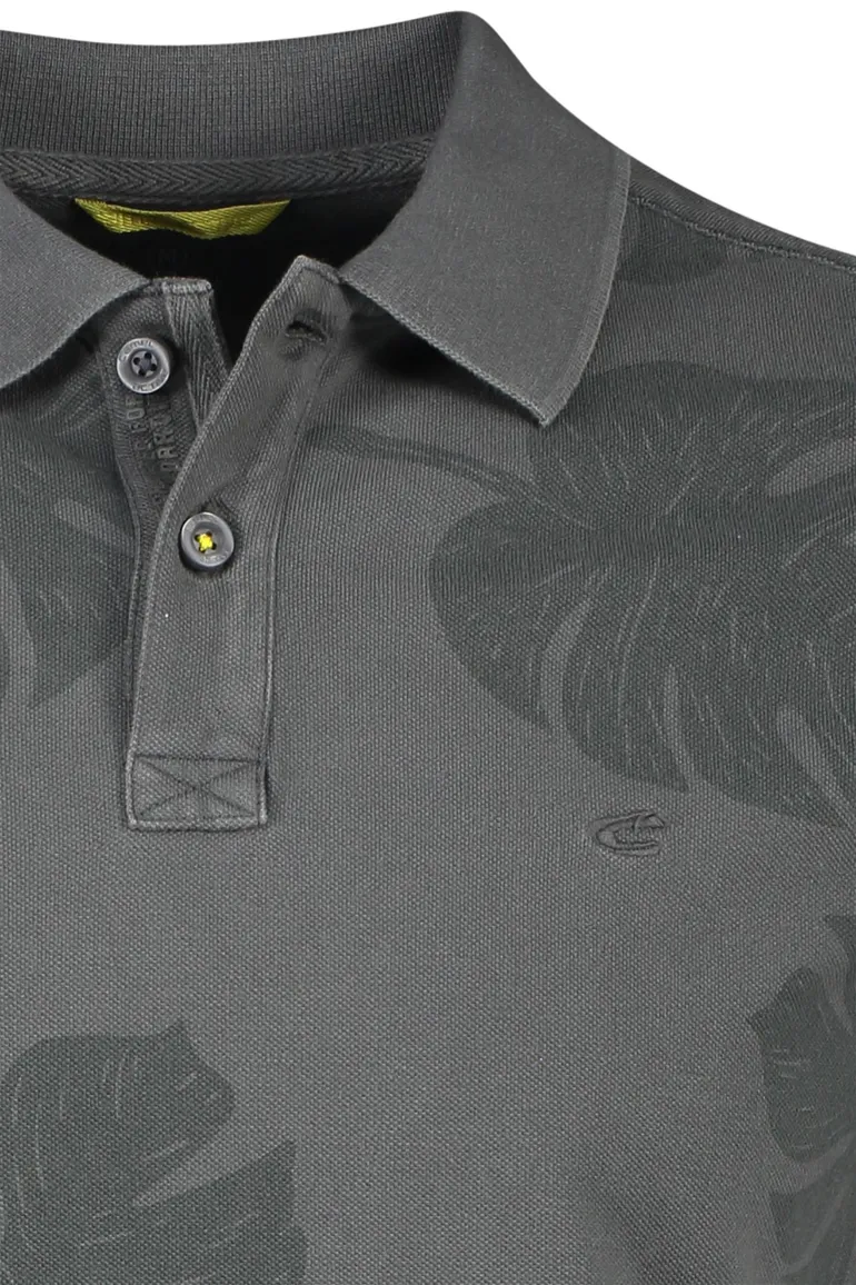 Camel Active polo grijs geprint katoen