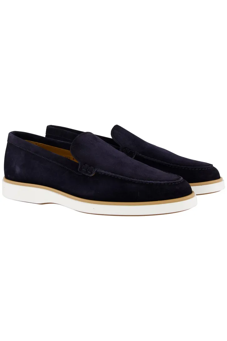 Magnanni loafers donkerblauw effen leer suede