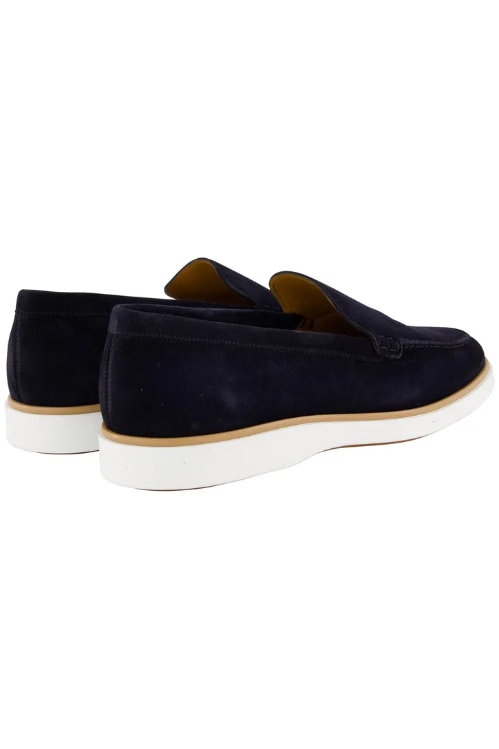 Magnanni loafers donkerblauw effen leer suede