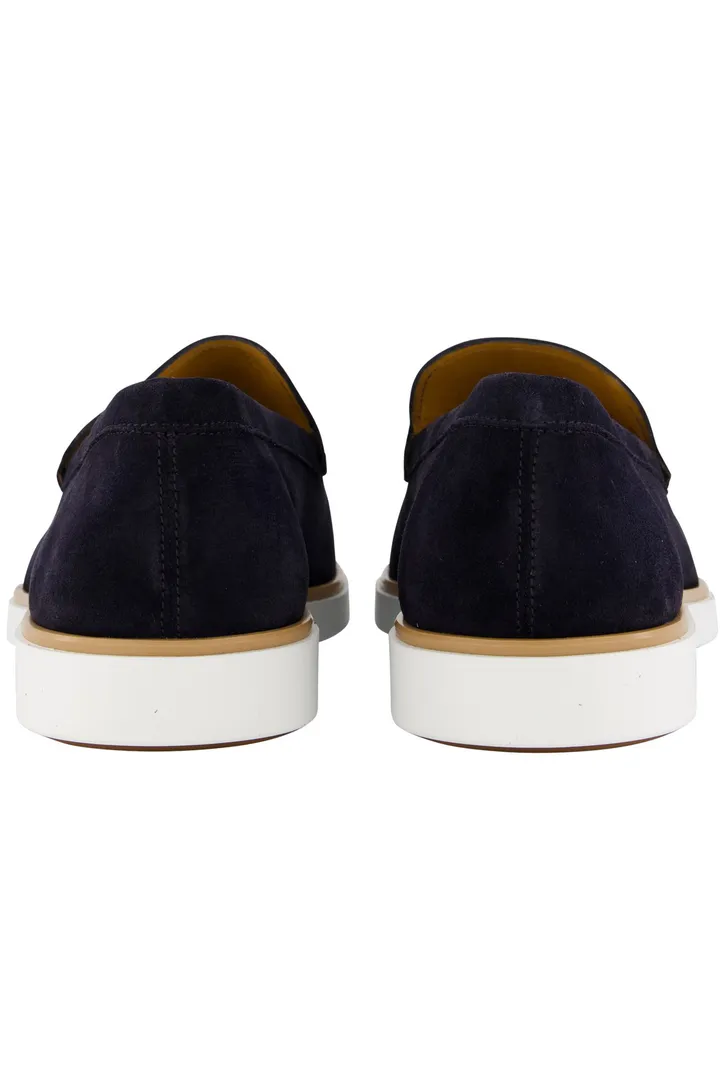 Magnanni loafers donkerblauw effen leer suede