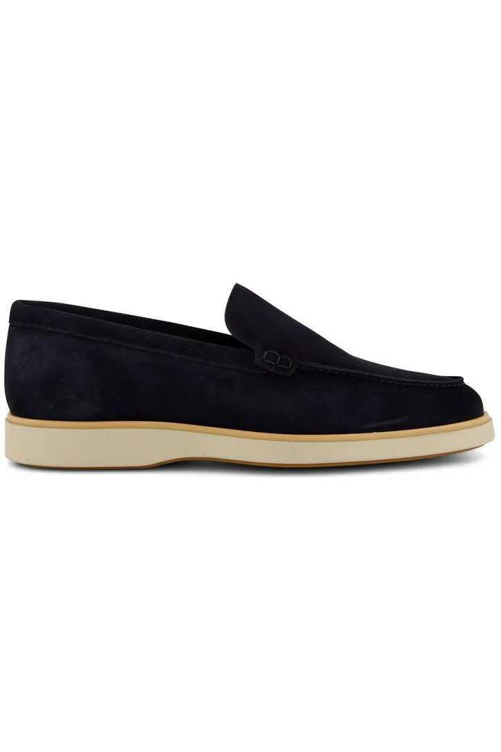 Magnanni loafers donkerblauw effen leer suede