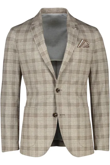 Born With Appetite Born With Appetite colbert slim fit borstzak bruin geruit