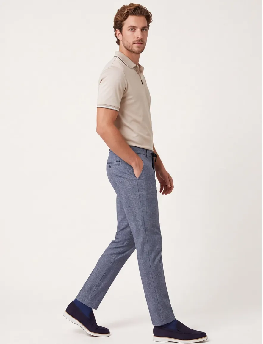 Born With Appetite broek geruit blauw