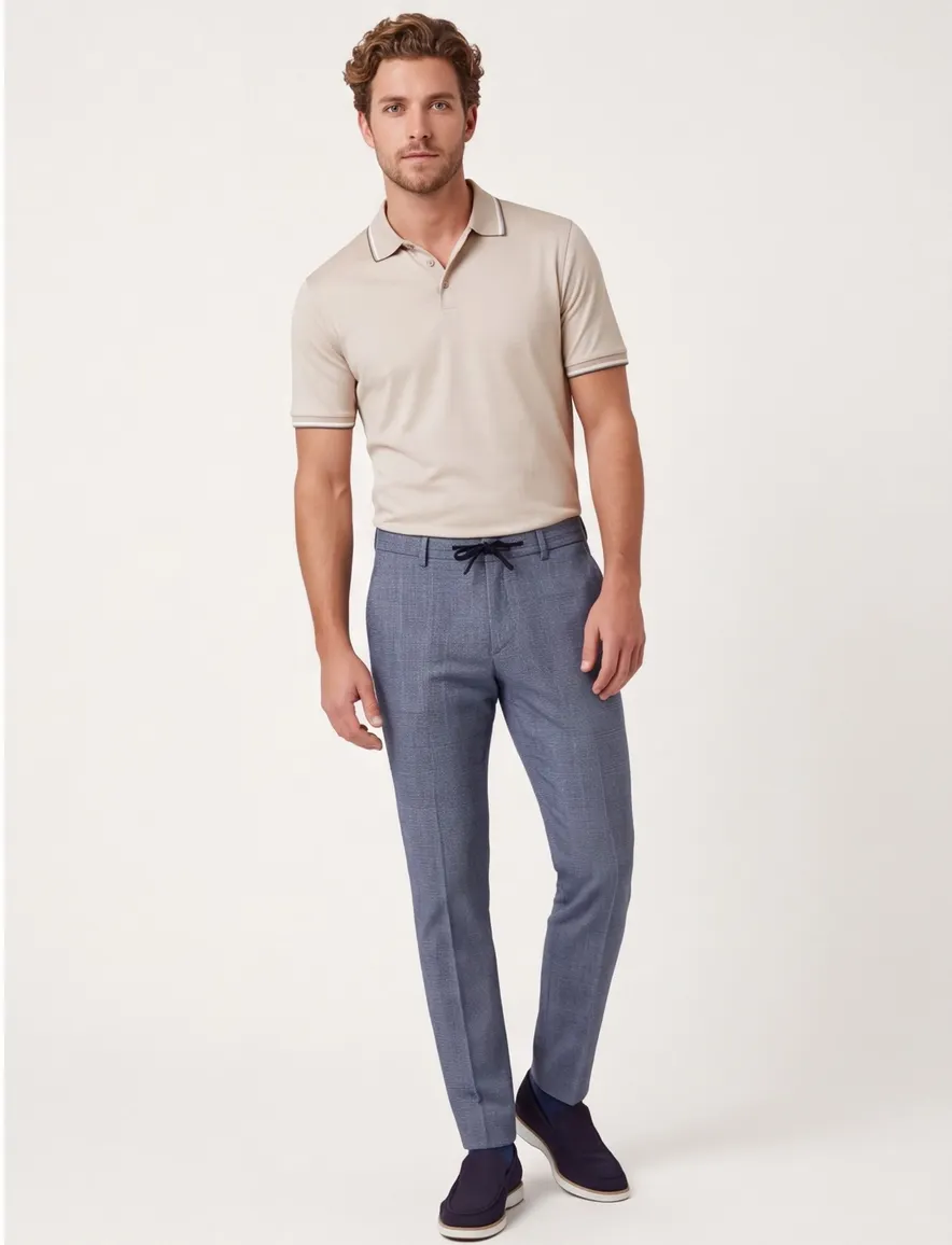 Born With Appetite broek geruit blauw
