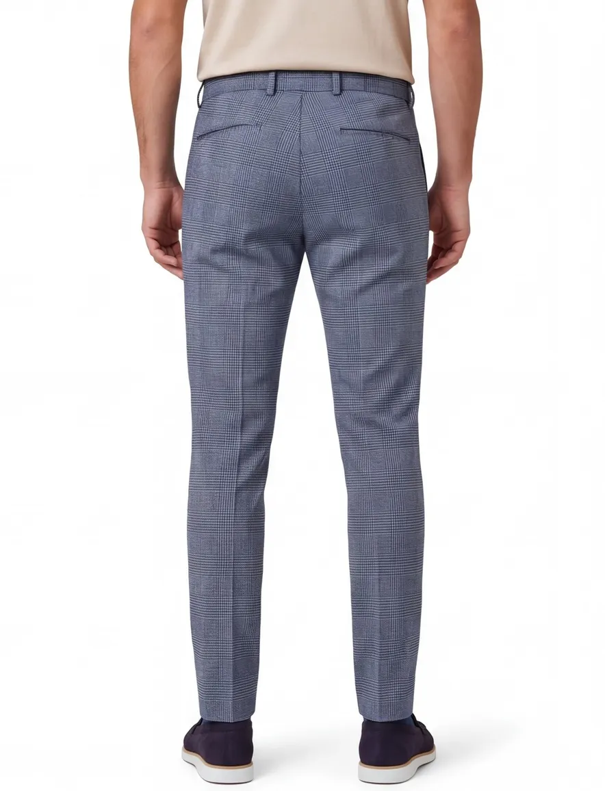 Born With Appetite broek geruit blauw