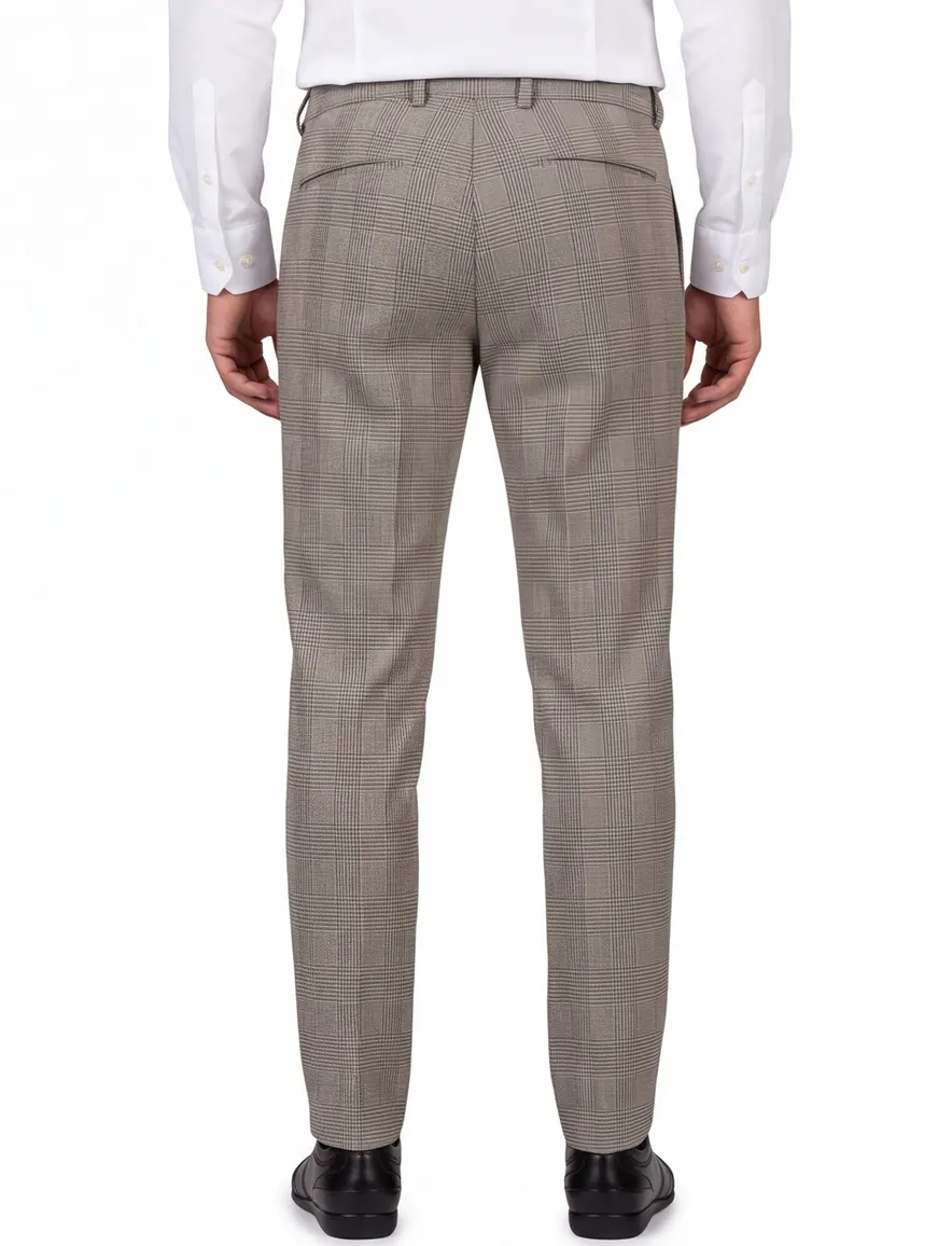 Born With Appetite broek chino geruit grijs touwsluiting