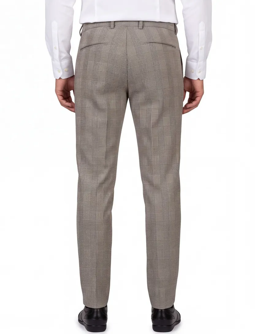 Broek Born With Appetite geruit grijs touwsluiting chino