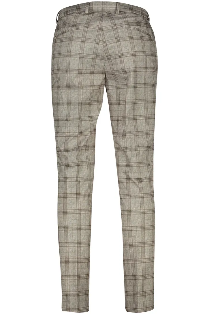 Broek Born With Appetite chino grijs geruit touwtjes