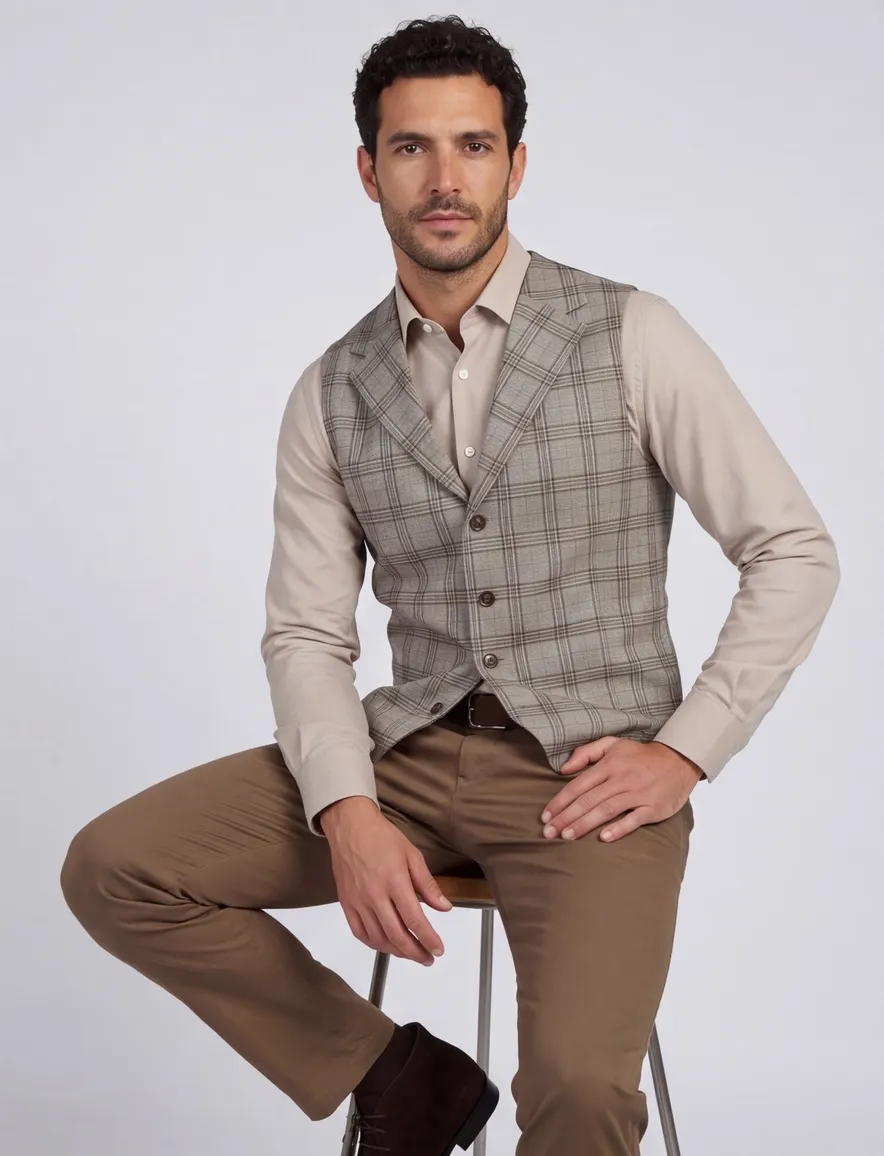 Kris Waistcoat Grijs geruit