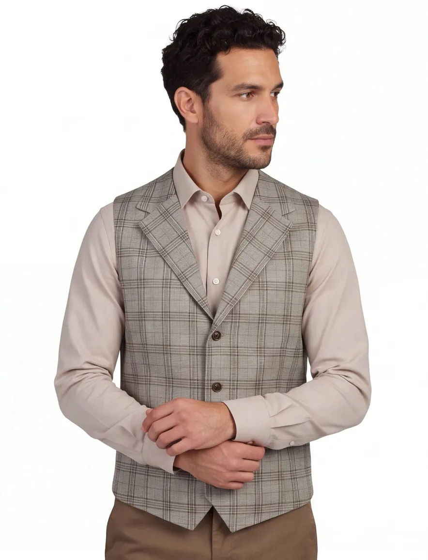 Kris Waistcoat Grijs geruit