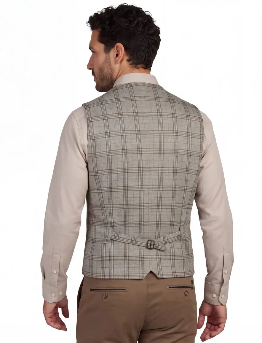 Kris Waistcoat Grijs geruit