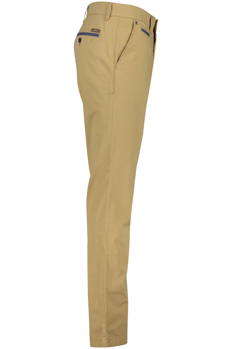 Gardeur Pantalon katoen lichtbruin effen