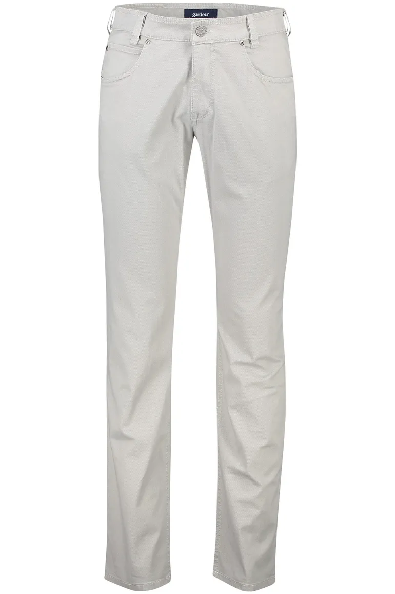 jeans Gardeur grijs effen katoen