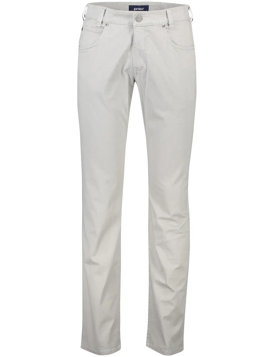 jeans Gardeur grijs effen katoen