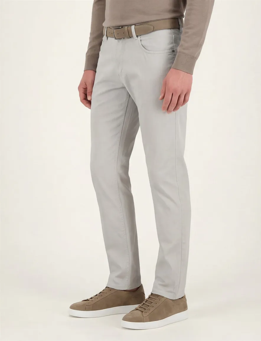 jeans Gardeur grijs effen katoen