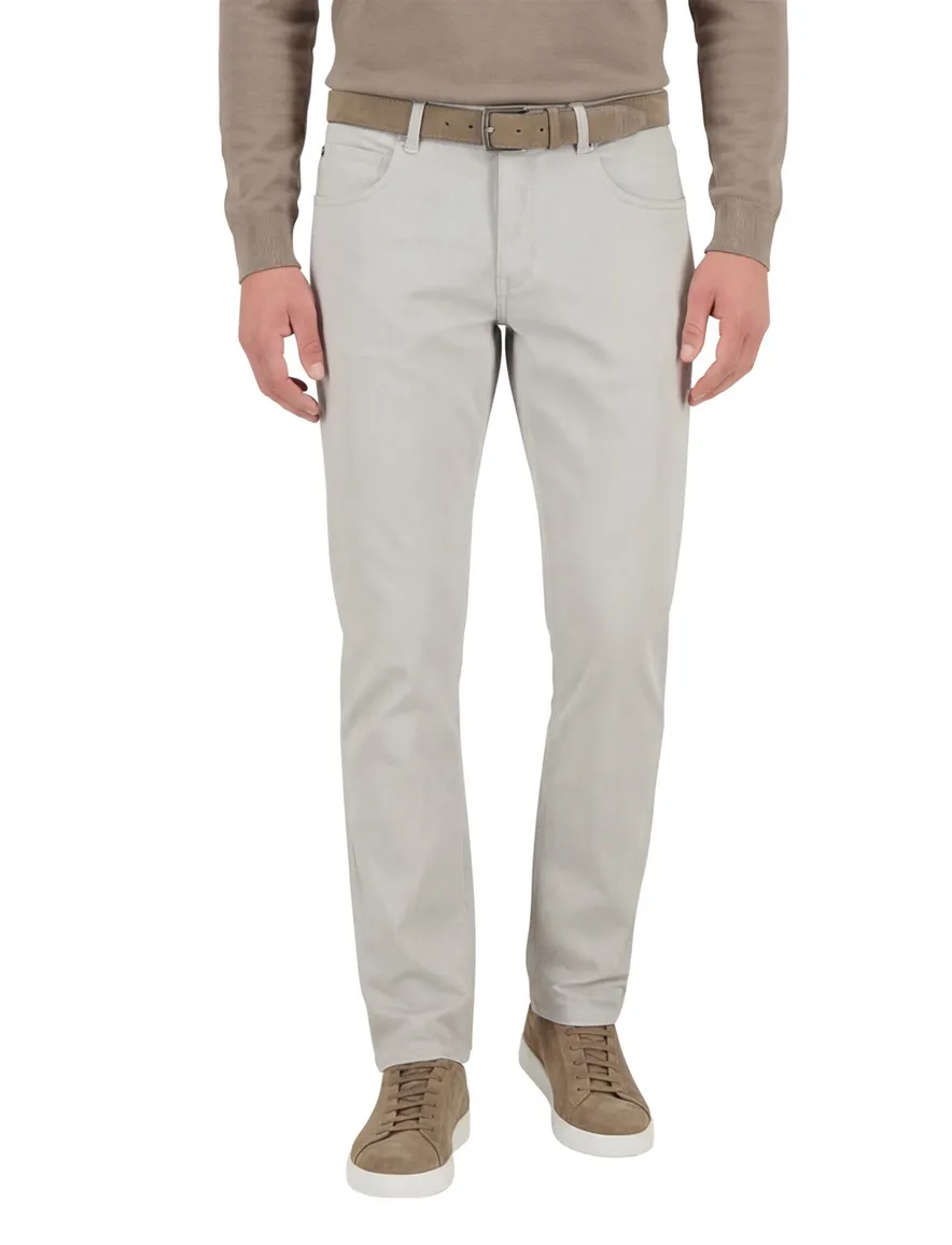 jeans Gardeur grijs effen katoen