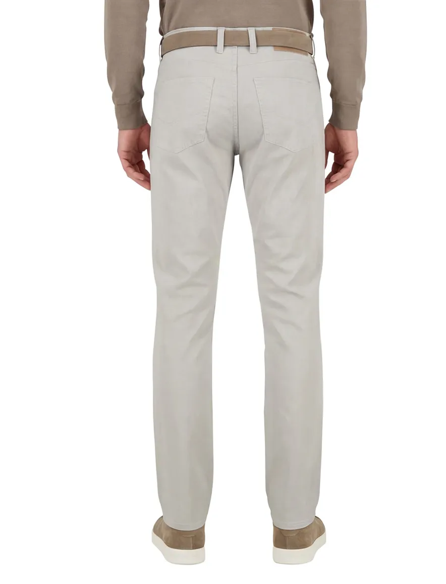 jeans Gardeur grijs effen katoen