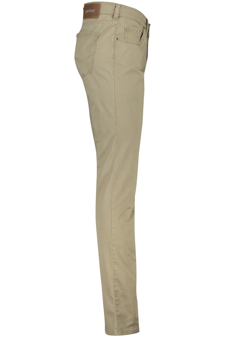 Gardeur broek 5-p khaki katoen