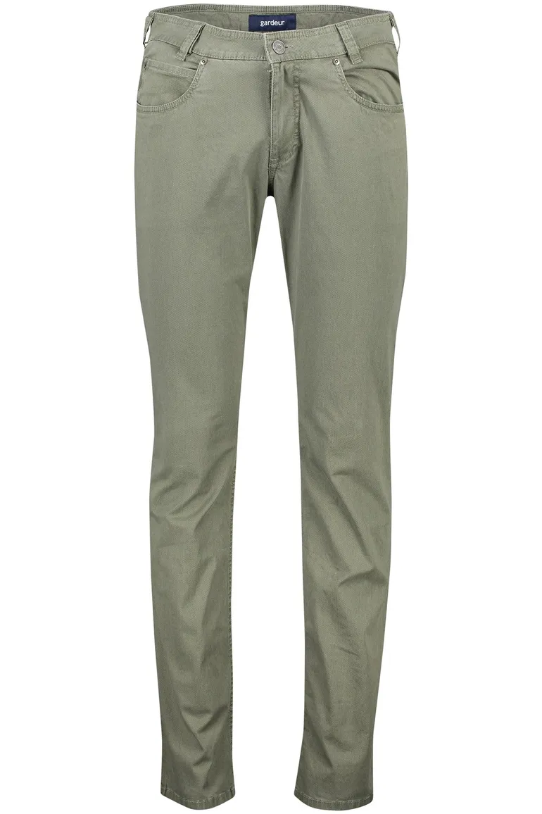 jeans Gardeur groen effen katoen