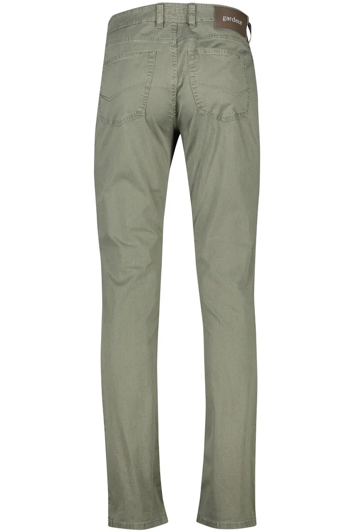 Gardeur jeans groen effen katoen