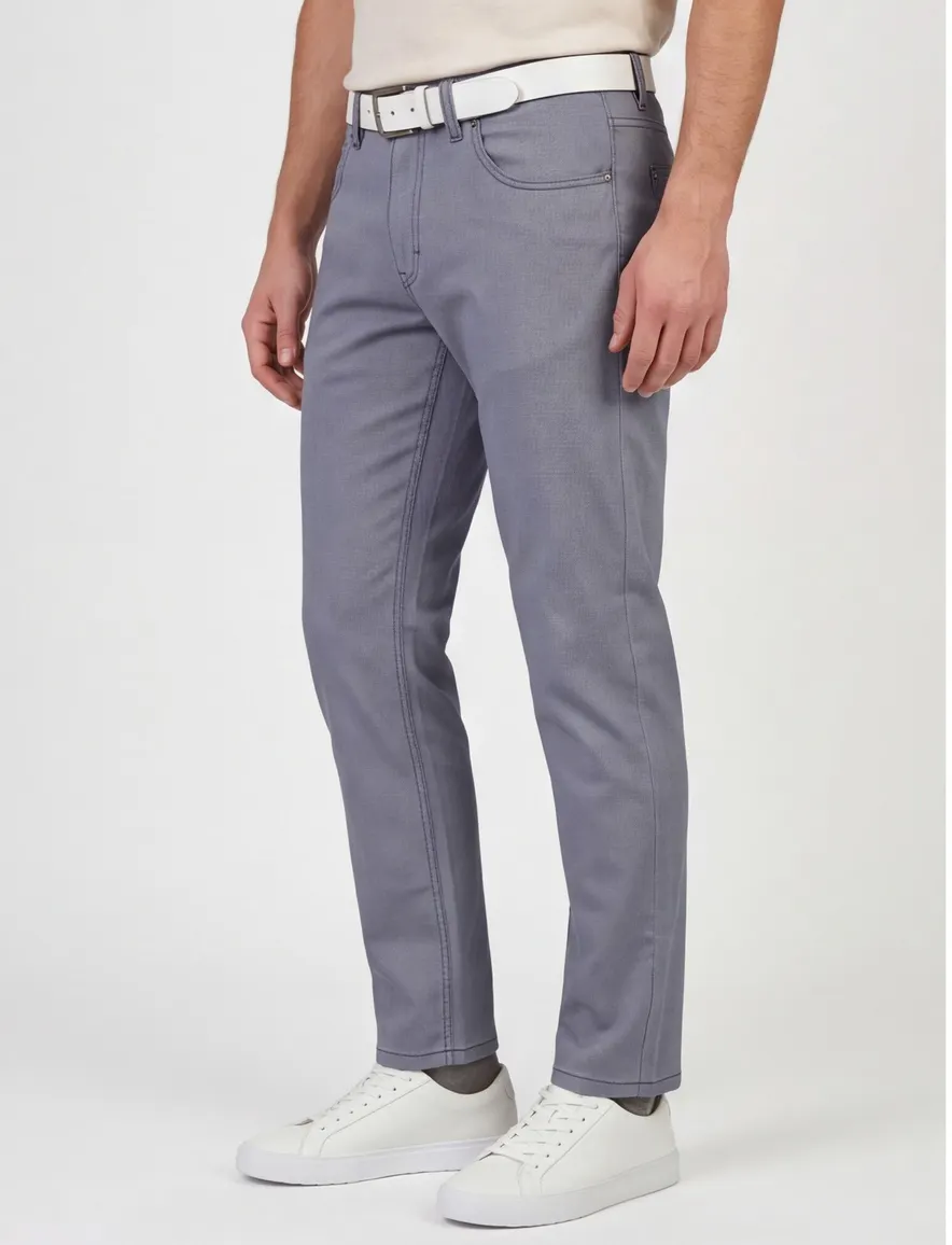 Gardeur broek 5-p lichtblauw katoen