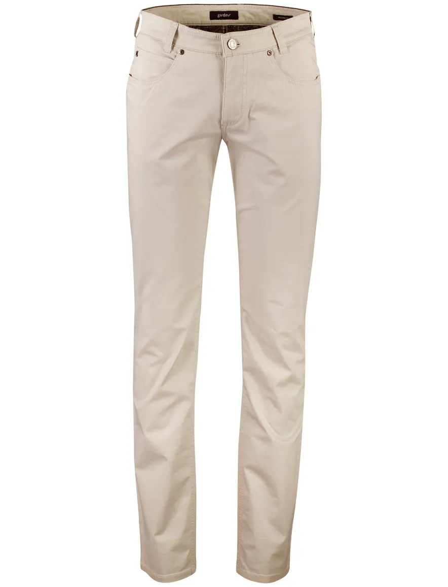 Gardeur Pantalon Bill 5-pocket creme katoen effen
